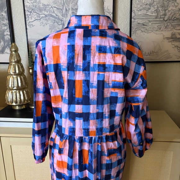 MAEVE ANTHROPOLOGIE The Bettina Tiered Shirt Dress Buttondown Blue Plaid Size XS - Picture 6 of 12